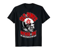 Old Punks Never Die Musique Punk Rock Mohawk Skull T-Shirt Graphique avec Valeur