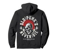Old Punk's Never Die Punk Rock Crâne Mohawk Punks Not Dead Sweat à Capuche