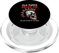 Old Punks Never Die Skull Punk Rock Musique Heavy Metal Rétro PopSockets PopGrip pour MagSafe