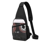 Old Retro Music Cassette Mixtape Imprimé Chest Pack Tactique Chest Bag Running Bag Fanny Pack Cyclisme Chest Pouch, Noir, Taille Unique, multicolore, Taille unique, Sacs à dos Sling