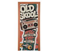 Old Retro School Vintage Christmas Door Cover 35x79 In Welcome Back Banner Holiday Party Supplies M