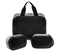 Old Sailboat Monster Maps Trousse de maquillage pour homme et femme - Trousse de toilette translucide - Trousse de toilette de voyage - 3 pièces, couleur, XL, Trousse de maquillage