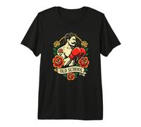 Old School Boxer Vintage Tattoo Rose Gants Art T-Shirt Haut de Gamme