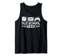 Old School Geek Pixel Art Disquette Cassette Manette Gamer Débardeur