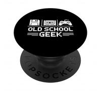 Old School Geek Pixel Art Disquette Cassette Manette Gamer PopSockets PopGrip Adhésif