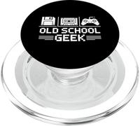 Old School Geek Pixel Art Disquette Cassette Manette Gamer PopSockets PopGrip pour MagSafe