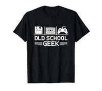 Old School Geek Pixel Art Disquette Cassette Manette Gamer T-Shirt
