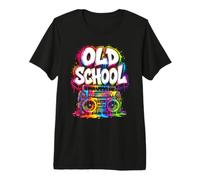 Old School Graffiti Style Boom Box années 80 Musique Peinture Graphique T-Shirt Haut de Gamme