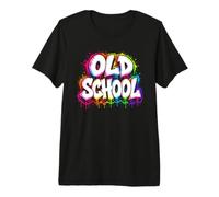 Old School Graffiti Style Spray Peinture Splatter Word Graphic T-Shirt Haut de Gamme