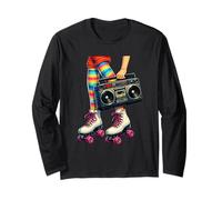 Old School Hip Hop Patins à roulettes Boombox 80's Girl Throwback Manche Longue