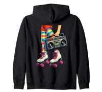 Old School Hip Hop Patins à roulettes Boombox 80's Girl Throwback Sweat à Capuche