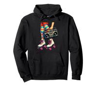 Old School Hip Hop Patins à roulettes Boombox 80's Girl Throwback Sweat à Capuche