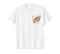 Old School Love Cassette Heart WT Brown Graphic Marron T-Shirt