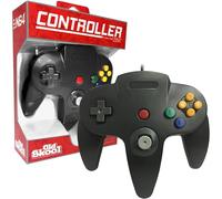 Old Skool Manette de manette filaire classique pour Nintendo 64 N64 Noir