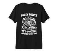 Old Skool Rave DJ Squelette Party People Raver Dance Raving T-Shirt Haut de Gamme