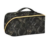 Old Slow Style Cobra Midnight Black Gold Trousse de toilette avec compartiments et poignée