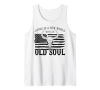 Old Soul New World, Drapeau américain, Patriotique, crâne Pays Débardeur