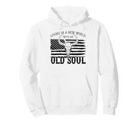 Old Soul New World, Drapeau américain, Patriotique, crâne Pays Sweat à Capuche