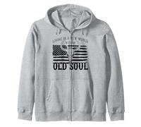 Old Soul New World, Drapeau américain, Patriotique, crâne Pays Sweat à Capuche
