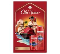 Old Spice Captain Coffret cadeau pour homme avec bâton déodorant Captain et gel douche, 24h/24, 7j/7 avec usage quotidien, parfum de qualité durable