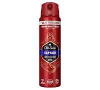 Old Spice Captain Déodorant en spray pour homme 150 ml Fraîcheur 24/7 à usage quotidien Parfum longue durée, protection contre les odeurs, sans sels d'aluminium, invisible sur le noir et blanc