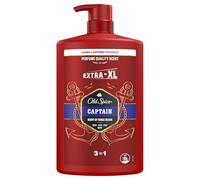 Old Spice Captain Gel douche et shampooing pour homme 1000 ml - 3 en 1 corps, cheveux et visage - Fraîcheur longue durée, la qualité d'un véritable parfum, nettoyage en profondeur