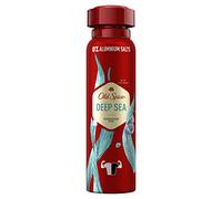 Old Spice Deep Sea Déodorant pour homme en spray 150 ml Frais 48H 0% Sels d'aluminium Anti-taches blanches et jaunes