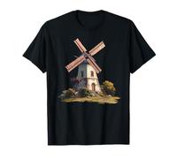Old Stone Moulin à Vent Paysage Rural Campagne Chemin T-Shirt