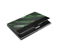 Old Style Wolverine Scratch Porte-cartes de visite ultra fin en cuir et acier inoxydable pour voyage, maison ou bureau Vert fluo