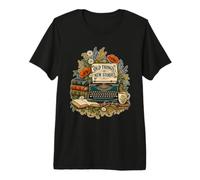 Old Things New Stories Lecteur de Machine à écrire Vintage T-Shirt Haut de Gamme