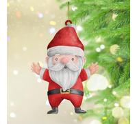 Old Time Santa Décoration de Noël vintage Art Saisons Décorations de Noël Souvenir Vacances festives Décoration d'intérieur Rond Transparent Rond Acrylique Ornement Pendentif pour les amis et la