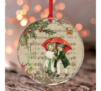 Old Time Santa Décorations de Noël rondes en acrylique pour sapin de Noël