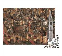Old Town Jigsaw Puzzle 1000 Pièces Recyclé Papier Aerial View Puzzles Éducatif Jeu Challenge Amusant Famille Jeu for Adultees and Age 10 38x26cm/1000pcs
