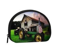 Old Tractor Photo Farm Minis Sac de rangement Shell Wallet Petit porte-monnaie avec fermeture éclair Petit porte-monnaie pour clés de monnaie Vous pouvez également ranger tous les petits objets qui,