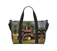 Old Tractor Photoes Farm Grand sac de sport léger de 40,6 cm pour voyage, sport, hôpital, Noir , Taille unique
