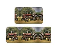 Old Tractor Photoes Ferme Imprimer Large Tapis de Cuisine pour Sol Cuisine Tapis de Sol 2 Sets Confortable Tapis de Pied Maison