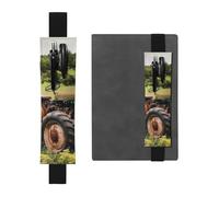 Old Tractor Porte-stylo en cuir avec bande élastique, pochette portable pour journaux, agendas et planificateurs