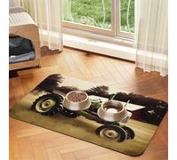 Old Tractor Tapis de nourriture pour chien de ferme pour sol, 30,5 x 45,7 cm, antidérapant, super absorbant, passe au lave-vaisselle, pour nourriture et eau, joli tapis d'alimentation en caoutchouc à