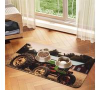 Old Tractor Tapis de nourriture pour chien de ferme pour sol, 30,5 x 45,7 cm, antidérapant, super absorbant, passe au lave-vaisselle, pour nourriture et eau, joli tapis d'alimentation en caoutchouc à