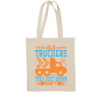 Old Truckers Never Die They Just Down Shift Sac fourre-tout en coton naturel Blanc