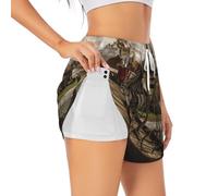 Old Viking Boat Short de sport pour femme Été Quotidien Loisirs Jogging Cyclisme, blanc, M Grande longueur
