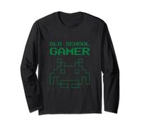 Old Vintage School Gamer - Rétro Space Alien Invaders Manche Longue
