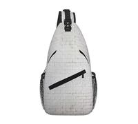 Old White Brick Wall Sac à bandoulière unisexe avec plusieurs poches, sac à bandoulière de grande capacité, en polyester durable, sangle réglable pour les trajets quotidiens et les voyages