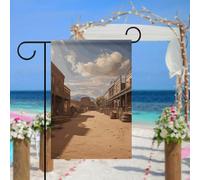 Old Wild West Cowboy Town Garden Flag for Outdoorr 30,5 x 45,7 cm Drapeau de jardin printemps été drapeau de jardin double face Drapeau saisonnier durable Panneau de bienvenue pour terrasse, pelouse