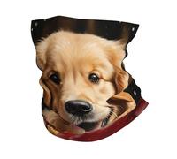 Old Wood Pier Above Calm Water Sports Headwear Bandana multifonctionnel Cache-cou Respirant Stretch Tube Écharpe pour homme et femme, Golden Retriever de Noël, Taille unique