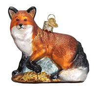 Old World Christmas Décorations : Animaux Sauvages en Verre soufflé pour Sapin de Noël, Renard Rouge