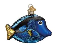 Old World Christmas Fish Collection Ornements en Verre soufflé pour Sapin de Noël Bleu Pacifique