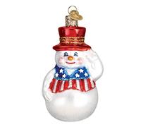 Old World Christmas Ornements : Assortiment de Bonhomme de Neige en Verre soufflé pour Sapin de Noël, Patriotique