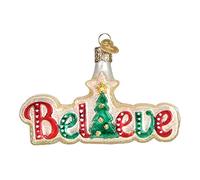 Old World Christmas Ornements : Believe Ornements en Verre soufflé pour Sapin de Noël