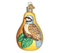 Old World Christmas Partridge in a Pear Glass Ornament Free Box 16070 New